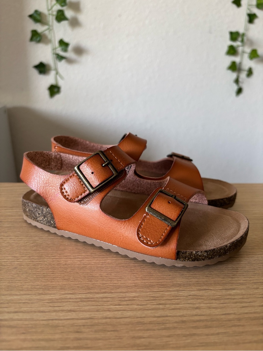 Cat & Jack Toddler Reagan Footbed Buckle Sandals Cognac Brown Size 11